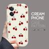 For OPPO A38 A18 A60 A58 A57s A96 Reno12 13 Realme C31 C30 Vivo V30 Y27s Y28 Y36 Y76 Wavy Edge Cherry Design Soft Silicone Phone Case
