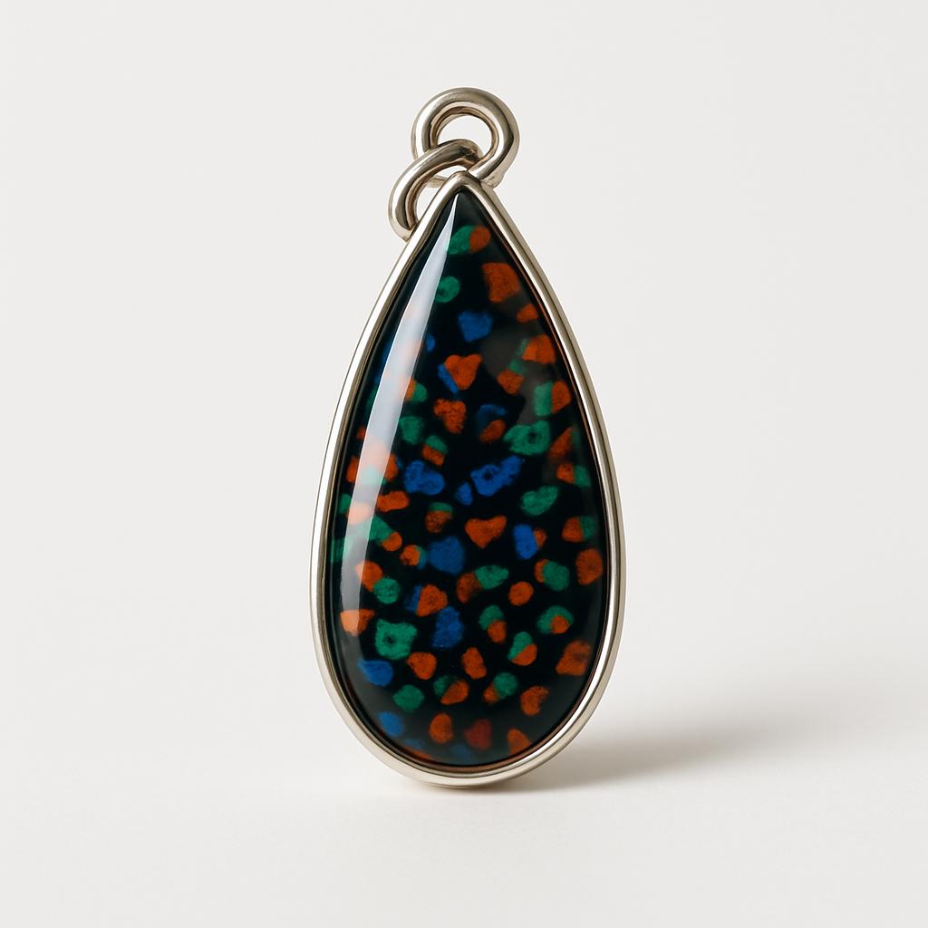 Natural Black Opal Pendant 13.75 ct Multicolor- 925 Sterling Silver October Birthday Birthstone