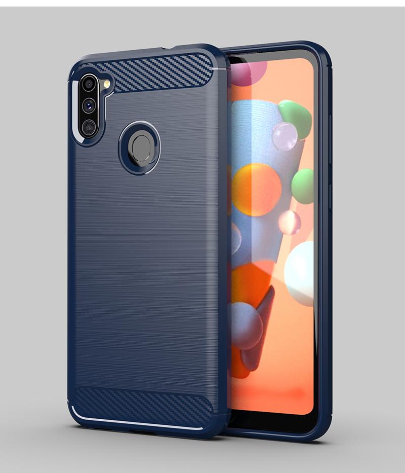 For Samsung Galaxy M11 Case Rubber Bumper Silicone Carbon Fiber Cover For Samsung M11 M21 M31 Phone Case For Samsung M11 Case