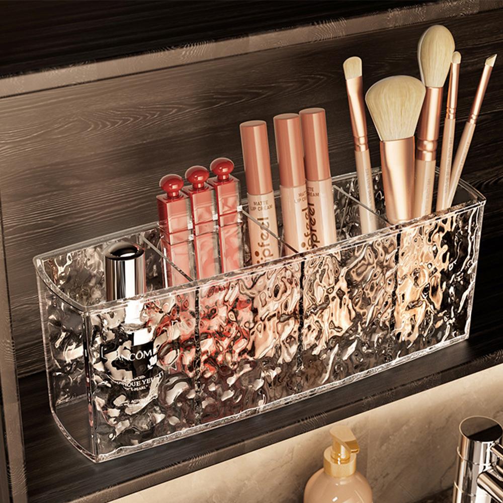 Clear Cosmetic Storage Box, 1pc 3 Slot Makeup Organizer, Eyeliners Eyebrow Pencil Display Case, Pencil Holder For Desk Dresser