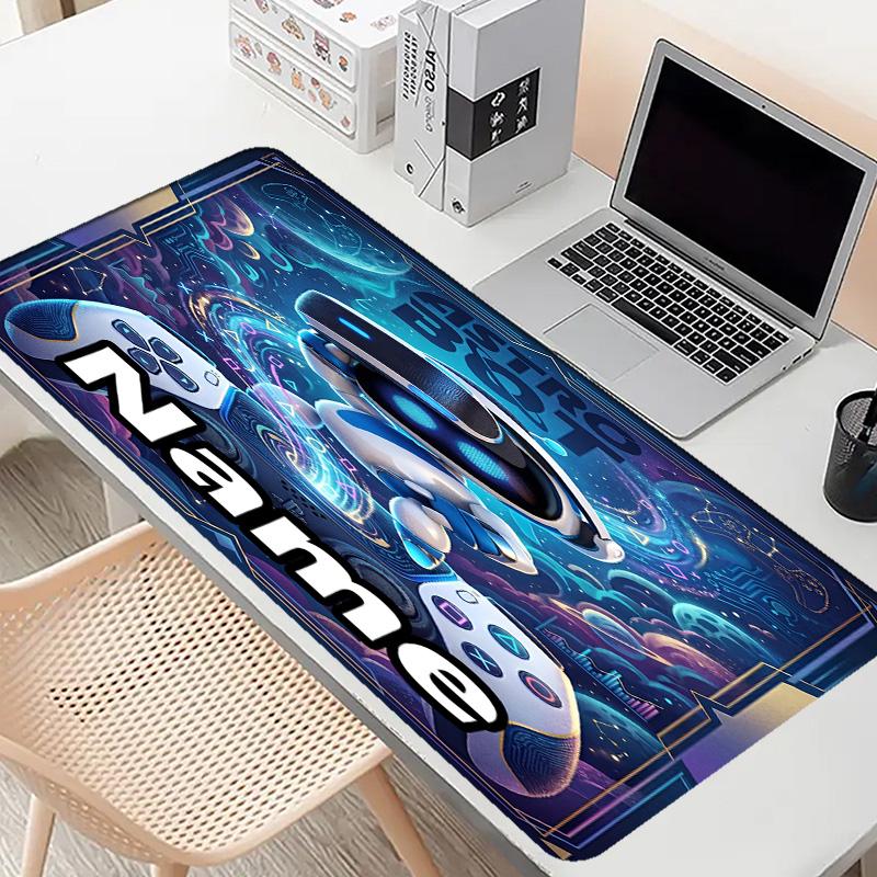 Custom Name Personalized Cosmic Bot Crew Pattern Mousepad, Laptop PC Desk Mat, Decorative Desk Mat for Home Keyboard Pad Gift