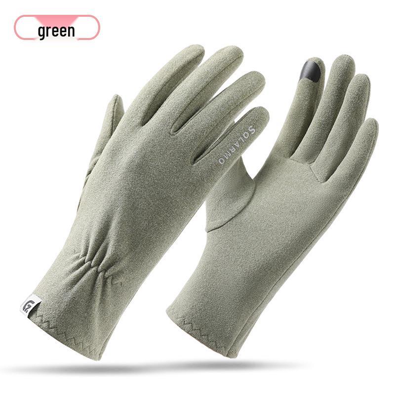 Женские сезонные бархатные перчатки с сенсорным экраном: Тонкие весенние/осенние, Теплые зимние, Противоскользящие, Эластичные, Приятные для кожи.