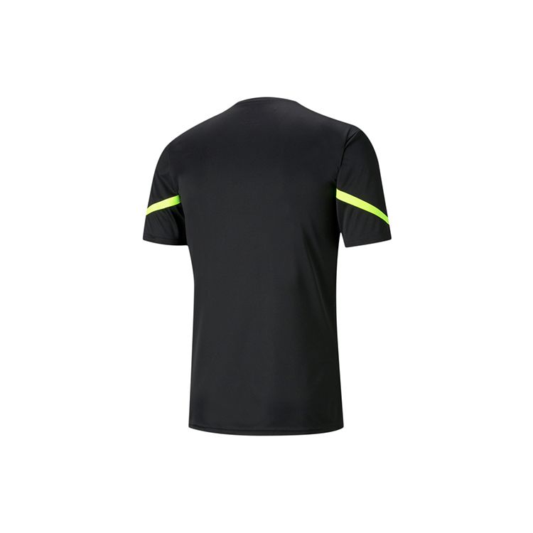 Puma Футбольная тренировка с принтом и v-образным вырезом, повседневная спортивная футболка с короткими рукавами, мужские топы, черные 657209-40