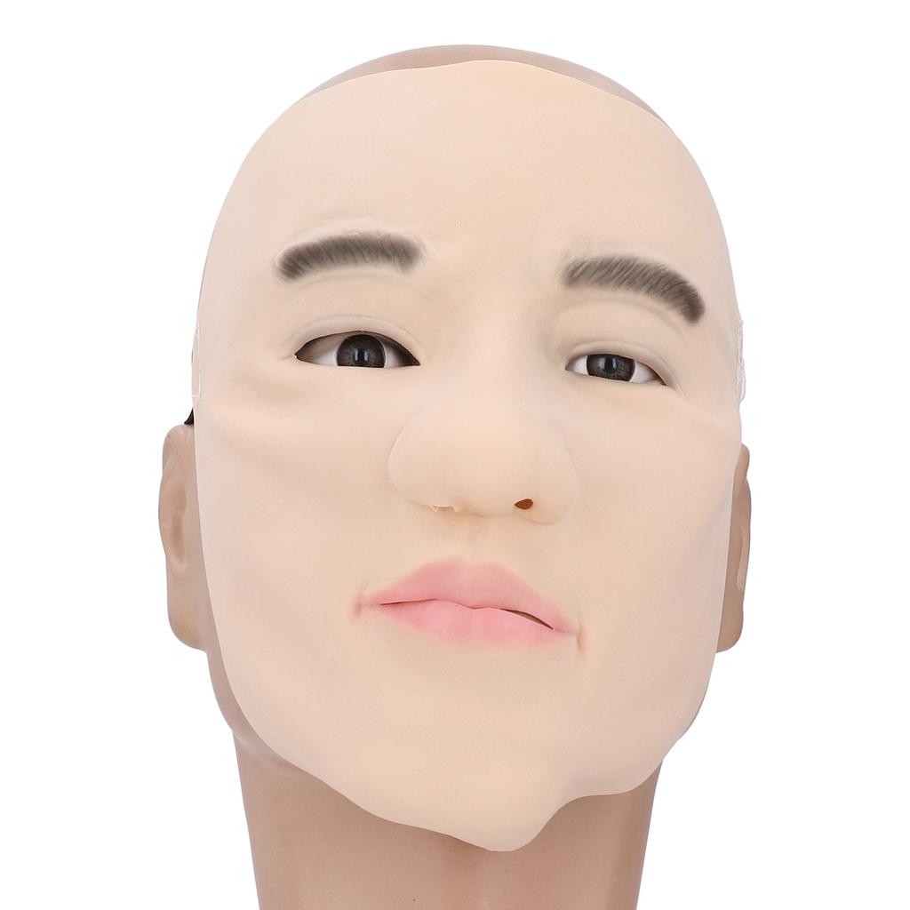 Латексная маска для лица, мягкая эластичная многоразовая, полулицевая, мужская, реалистичная, для косплея, латексная, для вечеринок и вечеринок