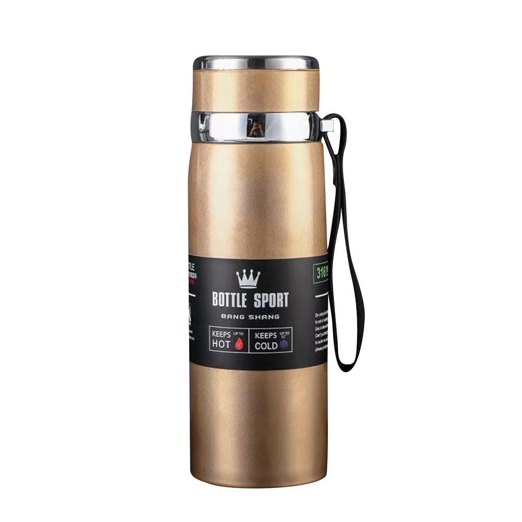 Термокружка из нержавеющей стали, портативный дорожный чайник с лямкой, большой емкости, для занятий спортом на открытом воздухе