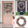 40cm Handmade Artificial Wreath for Seasonal Decor Colorful Decorative Butterflies Spring Wreath for Front Door