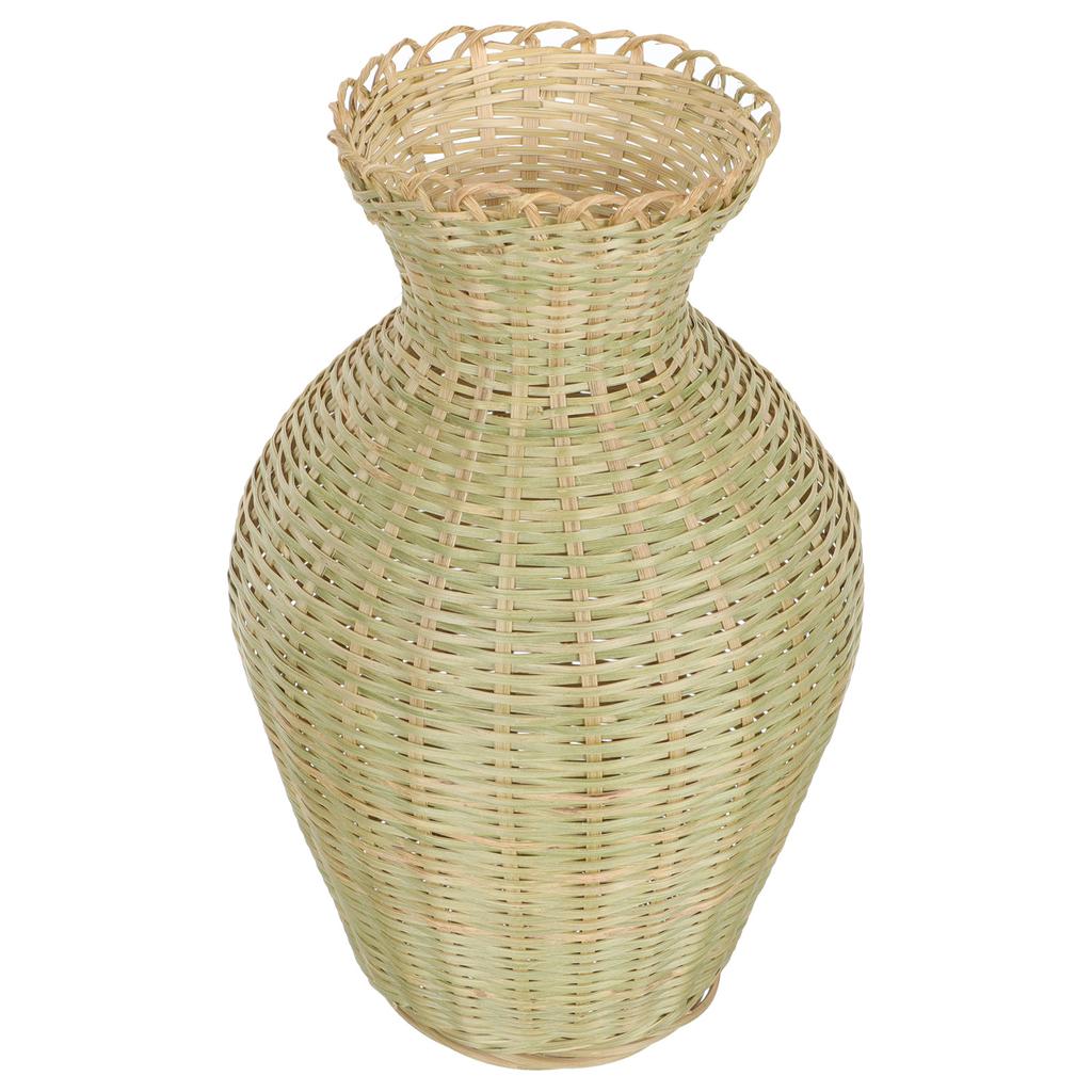 Бамбуковая ваза, плетеная корзина для цветов, столешница, элегантная ручная работа, пасторальный стиль для декоративной композиции, горшки, растения в помещении