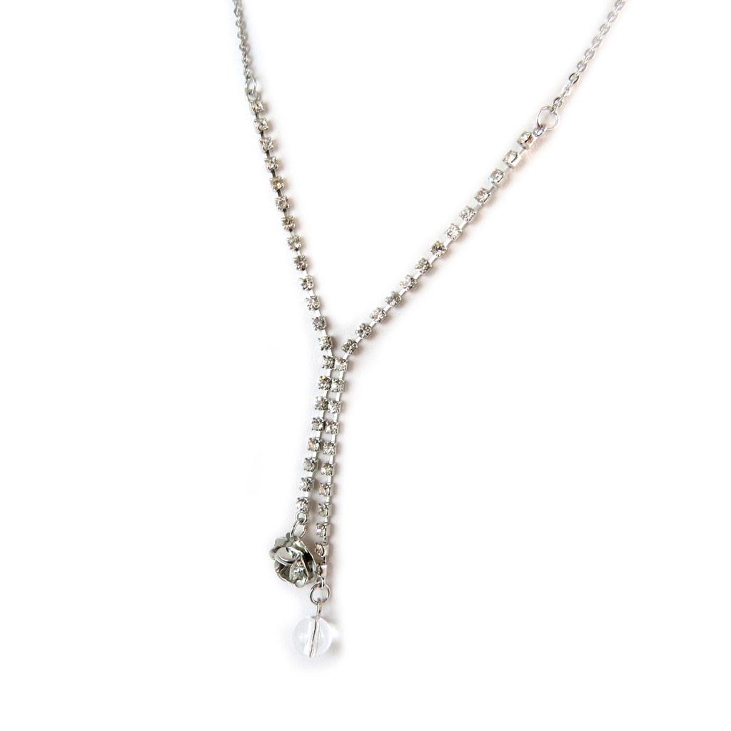 Les Trésors De Lily [N8824] — Дизайнерское колье «Сисси» серебристо-белого цвета.