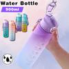 900ml Sports Water Bottle with Time Marker Leak-proof Cup Motivational Portable Water Bottles for Outdoor Sport Fitness BPA Free