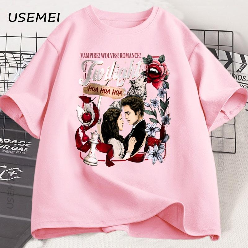 Twilight Tshirt For Unisex Unisex Casual Cotton Short Sleeve Round Neck Tshirt Harajuku Unisexs Clothes Loose Graphic Tees Oversized