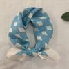 Live stream hot-selling Korean version, small fresh literary floral cotton square scarf, thin neck protection silk scarf, headband, headscarf.