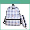 Large Capacity Childrens Checkered Backpack With Bear Print Design For Daily Use