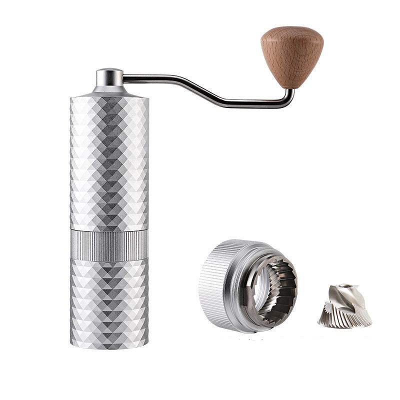 Angle Coffee Machine Manual Coffee Grinder CNC Professional Stainless Steel Diamond Adjustable Manual Burr Coffee Bean Grinder