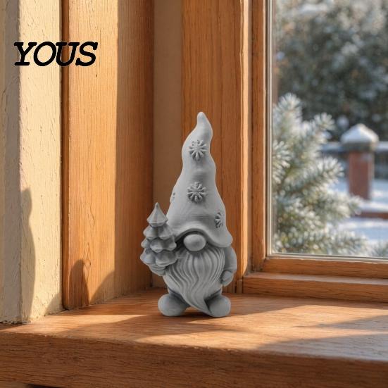 Зимнее Праздничное Украшение Цветочный Гном Фигурка, Маленькая Садовая Статуэтка 3D Печати, Милый Гном Украшение с Матовым Покрытием для Двора, Газона, Патио