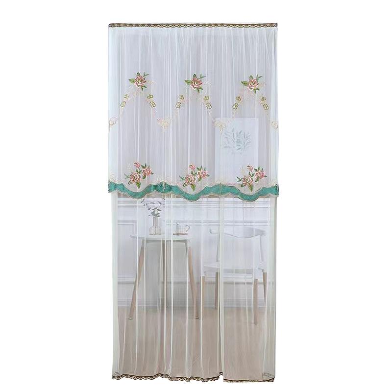 1шт перегородка дверь экран двухслойная дверь занавеска вышивка цветок марлевые занавески кружево полиэстер спальня украшение дома