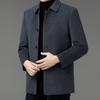 Double-sided Woolen Cashmere Coat for Men, Medium-length, Thickened Daddy Rex Rabbit Fur Lining, Middle-aged Woolen Woolen Lapel Coat