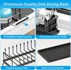 Sink Dish Drying Rack Expandable Dish Rack Over Sink with Silicone Drying Tray Drainer for Kitchen Counter with Cutlery Holder