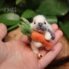 1 шт/2 шт войлочный вислоухий кролик с морковкой мини игольчатый валяный плюшевый кролик ручной работы из войлока животное для пасхального украшения