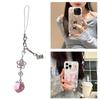 Fashion Peach Flower Beads Hangings Pendant Sweet Phone Strap Bag Decoration Portable Hangings Lanyard for Girls Women