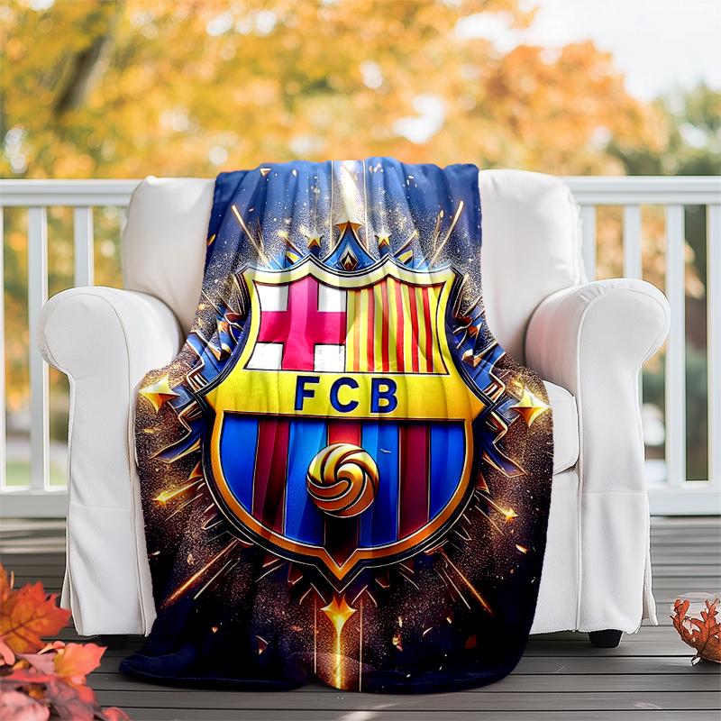 FCB Flannel Blanket Soft All-Season Throw, Design for Camping, Car Travel, Hiking Sofa, Bed, Office Perfect Gift for Parties