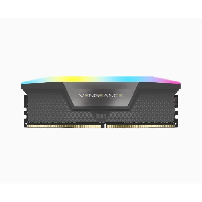 Mémoire ram - corsair - vengeance rgb ddr5 - 32gb 2x16gb dimm - 6000 mhz - 1,40v - gris (cmh32gx5m2b6000z30k)