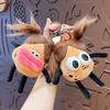 Cartoon Keychain Funny Fried Hair Potato-Man Plush Toy Big Eyes Sausage Mouth Potato