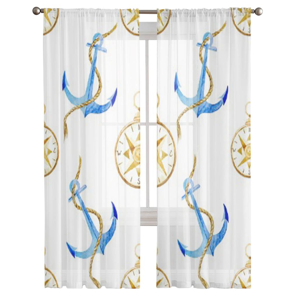 Красивая акварельная прозрачная занавеска для гостиной, современная вуаль, тюль, занавески для спальни, кухни, шторы