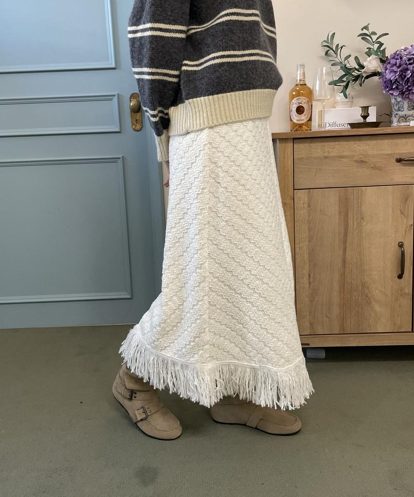 Delaidy Seraphic Fringe Long Skirt