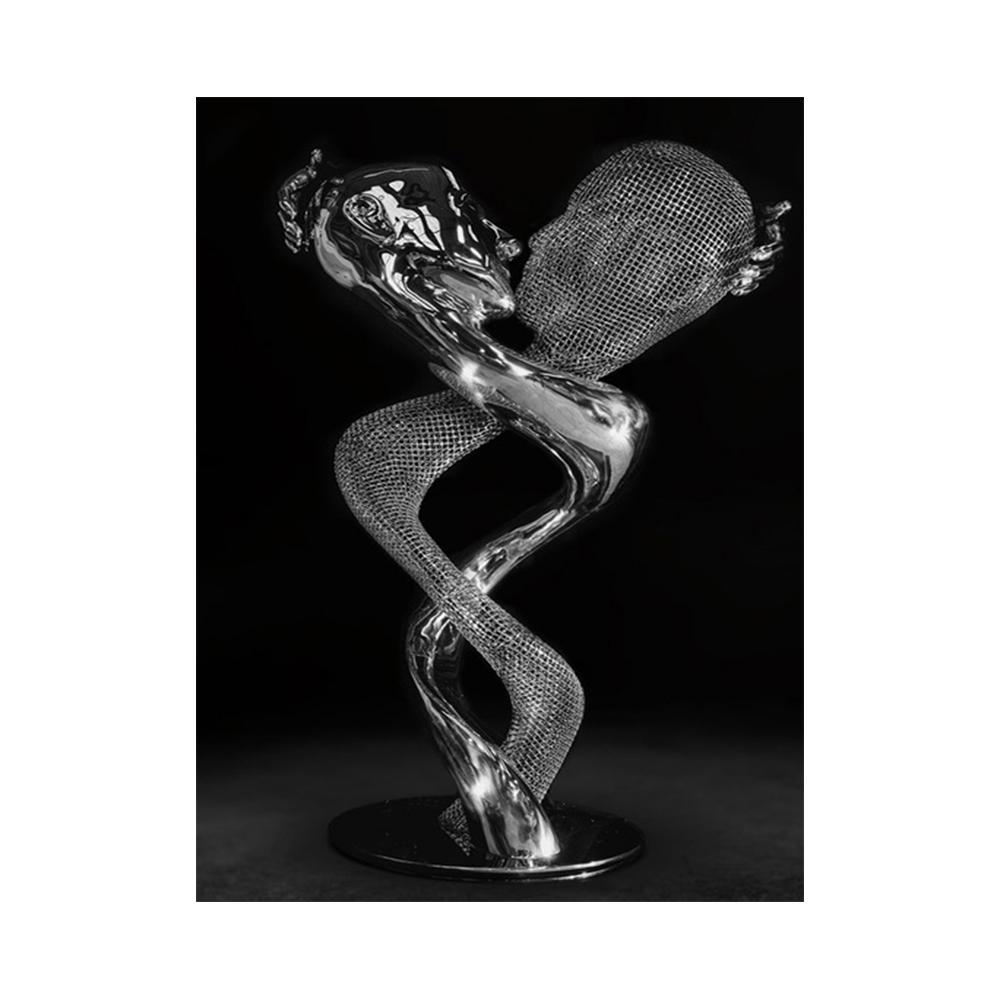 Абстрактная металлическая фигура, скульптура, настенный художественный постер, современный минималистский поцелуй, статуя, фреска, украшение комнаты, холст, живопись, Куадрос