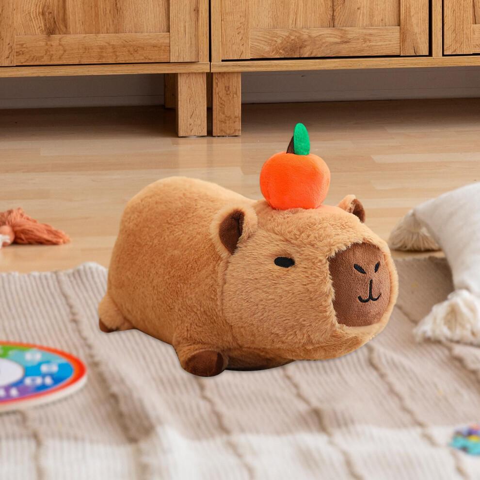 Soft Toy Plush Figure Toy Capybara with Sound Comfortable Couch Unique Bedroom Cute Capybara Stuffed Animal for Family Gifts Lying down 20cm