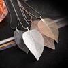 New Women's Natural Real Leaf Specimen Long Necklace Personality Simple Leaf Sweater Chain