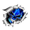 Car Stickers Decor Motorcycle Decals Skull & Electric Blue Flames  Decorative Accessories Creative Waterproof PVC,13cm*13cm