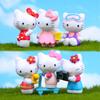 6pcs Hello Kitty Entertainment Scene Mini Model Ornament Set For Gift And Decoration