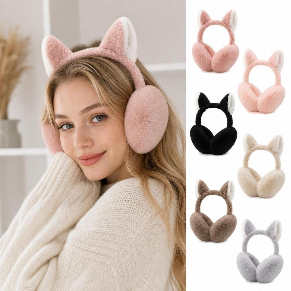 Windproof Cat Ear Earmuffs Soft Plush Winter Ear Warmers Outdoor Cycling Accessories
