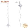 Танциз стерлингового серебра 925 пробы циркон серьги серьги-капли для женщин подарки на свадьбу