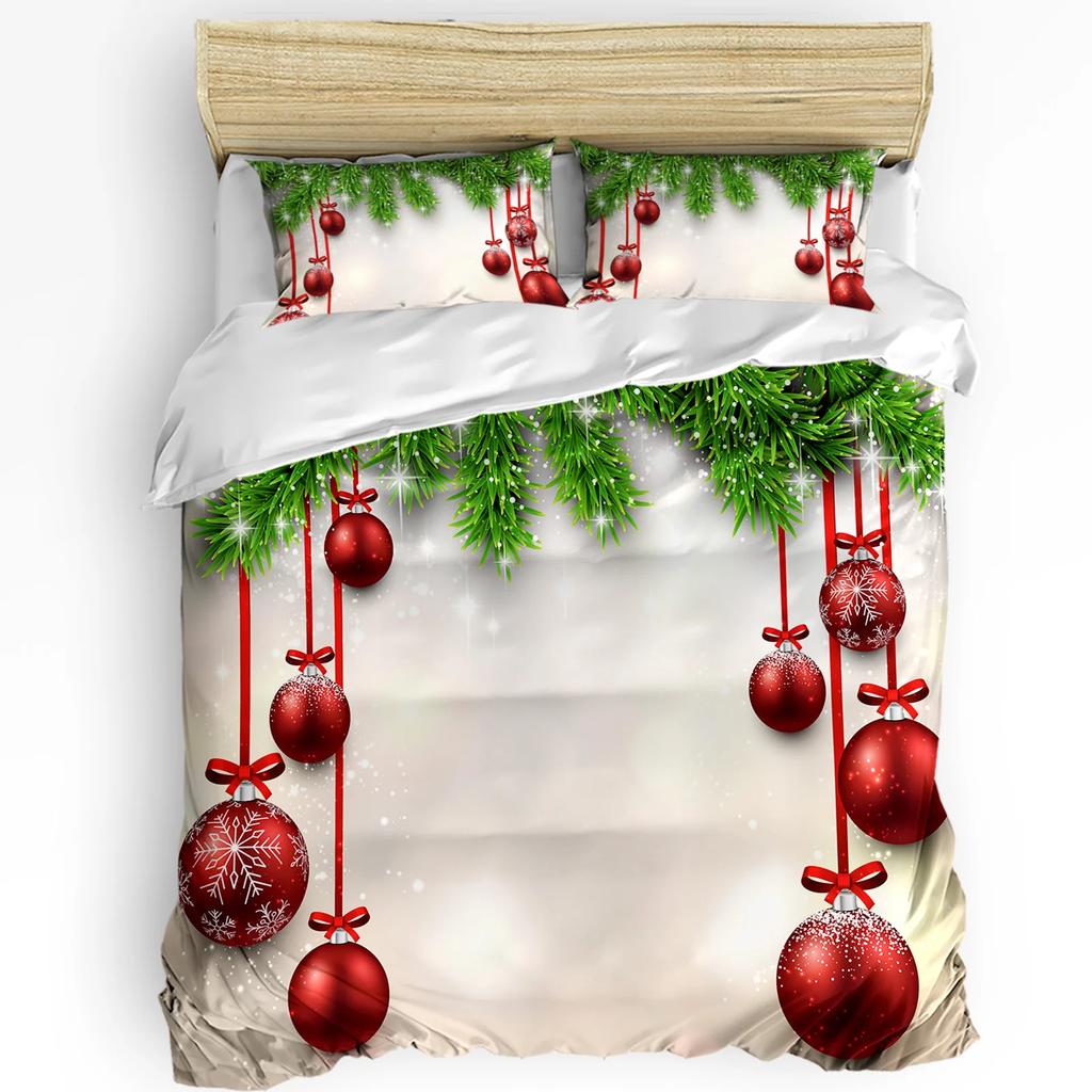 Рождественский Санта Снеговик Снежинка Пододеяльник Комплект постельного белья Домашний текстиль Пододеяльник Наволочки Комплект постельного белья для спальни Без простыни