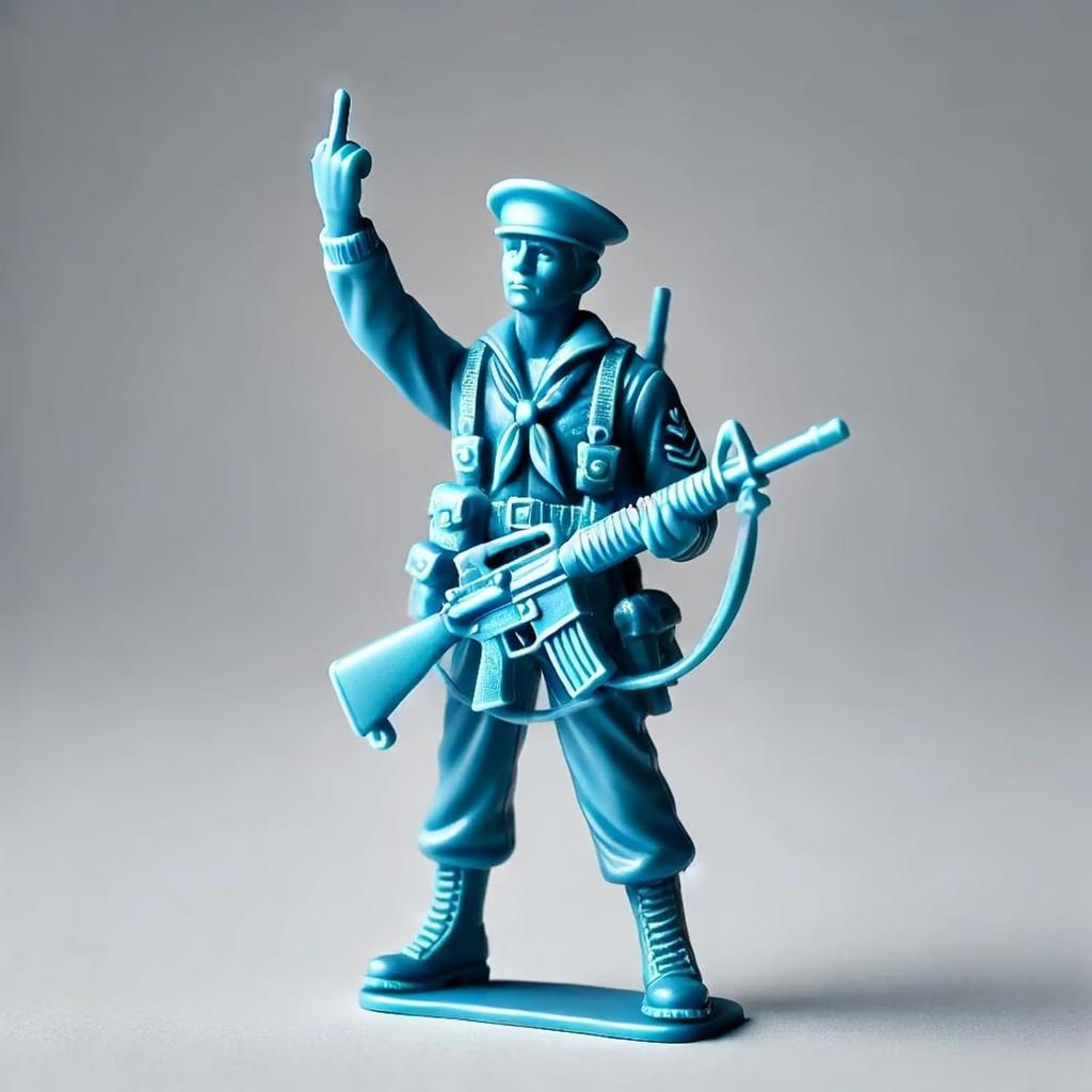 Funny Green Army Men Soldier Charge Ornament Funny Ornament Doll Design Middle Finger