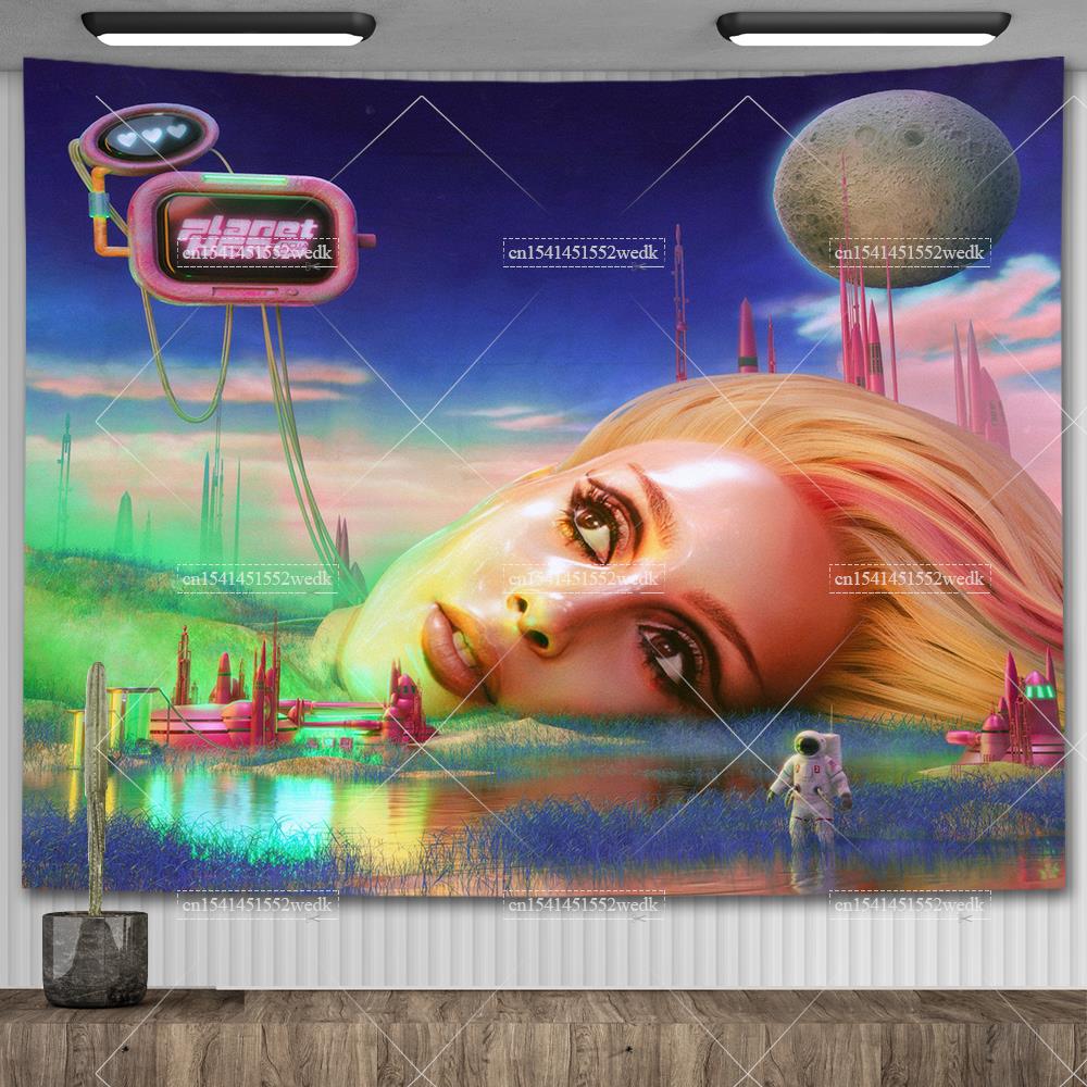 Doja Cat Scarlet Обложка музыкального альбома Плакат Настенный гобелен Хип-хоп Поп Гобелены Эстетическое украшение комнаты Фоновая ткань