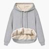 Winter Plush Velvet Warm Plus Size Women's Hoodies Fashion Solid Long Sleeve Casual Sweatshirt Women Coat Elegant Simple Oversized Ladies Hooded 25026
