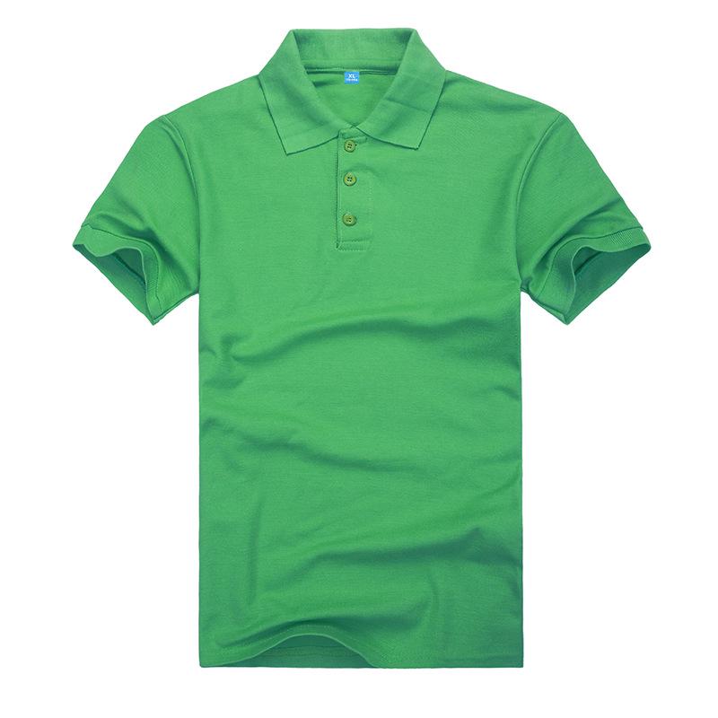 Рубашка поло с короткими рукавами и лацканами, 200 г/м²: Удобные, дышащие, однотонные, идеально подходят для работы и отдыха.