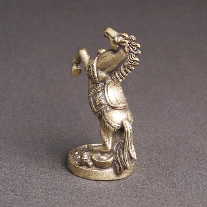 Латунные фигурки лошадей для дома, гостиной, рабочего стола, украшения, лошади со знаком зодиака, офисные украшения, миниатюры, бронзовые коллекционные изделия