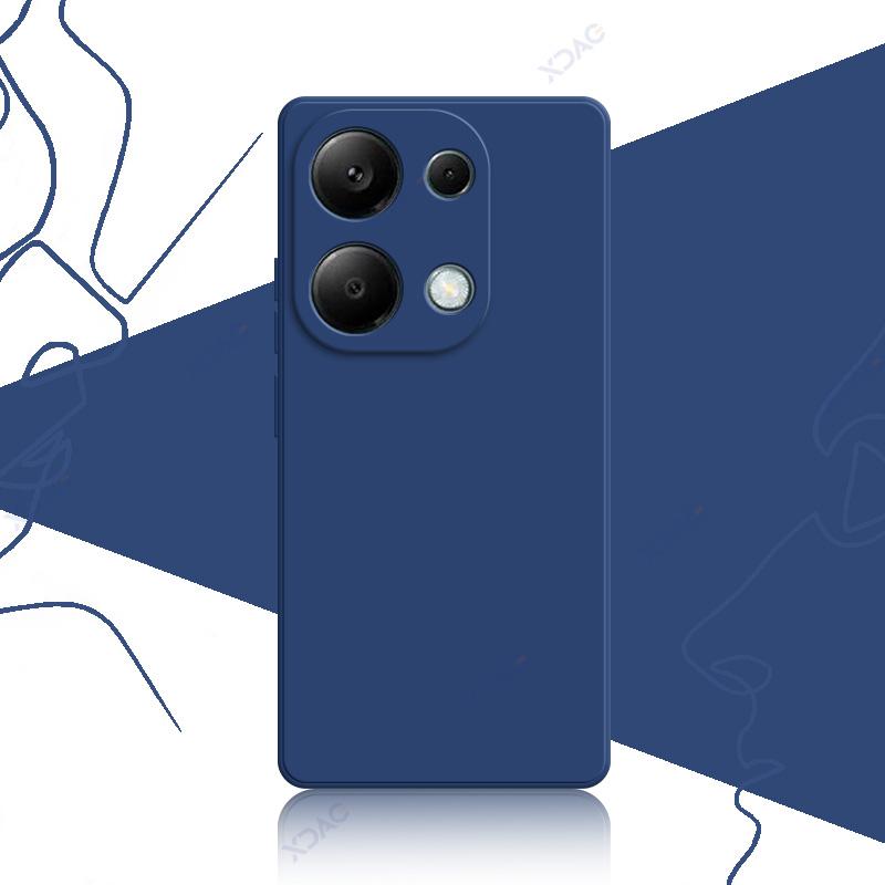 Роскошные квадратные жидкие силиконовые чехлы для Xiaomi POCO M6 Pro 4G POCOM6Pro 6.67" MTK G99 Ultra 360 Soft Phone Armor Cover