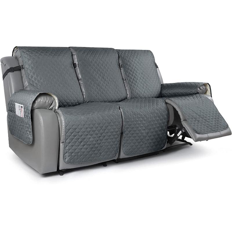 3 Seat Non-Slip Recliner Chair Cover Sofa Slipcover Reversible Pet Cover Protector Couch Cover