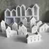 3D Nordic Style Small House Silicone Mold 10-Hole House Candle Molds Mini Houses Plaster Concrete Cement Mould Aroma Soap Molds