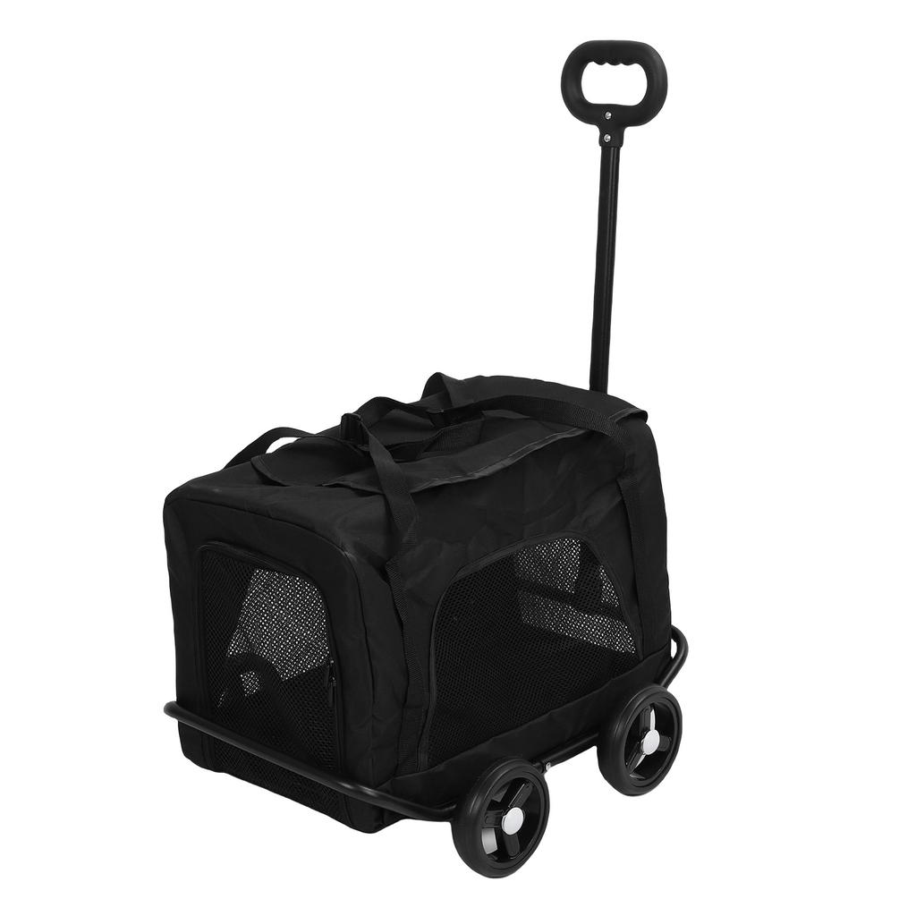Dog Carrier with 4 Wheels Portable Rolling Cat Carrier Small Pet Stroller with Telescope Handle for Traveling Camping