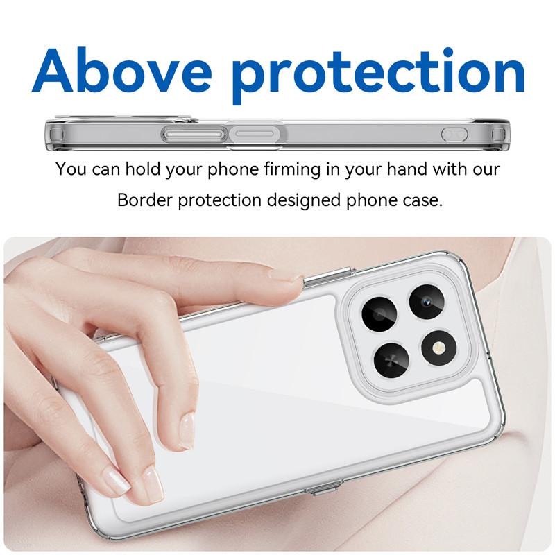 Чехол для Honor X6c Чехол для Honor X6c Фунда TPU Прозрачный ПК + Силикон Ударопрочный Противоскользящий Защитный Чехол на Заднюю Панель Телефона Для Honor X6c