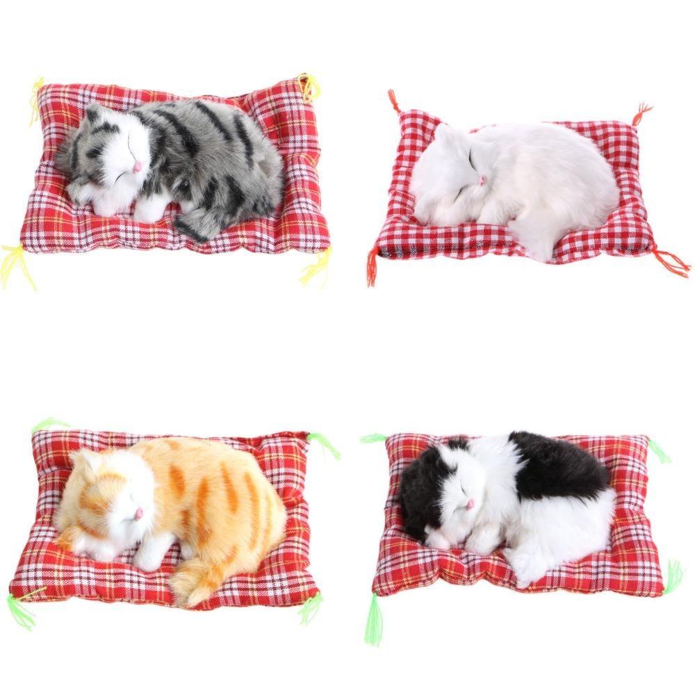 Premium Quality Plush Stuffed Toy Cute Sleeping Cat With Press Simulation Sound