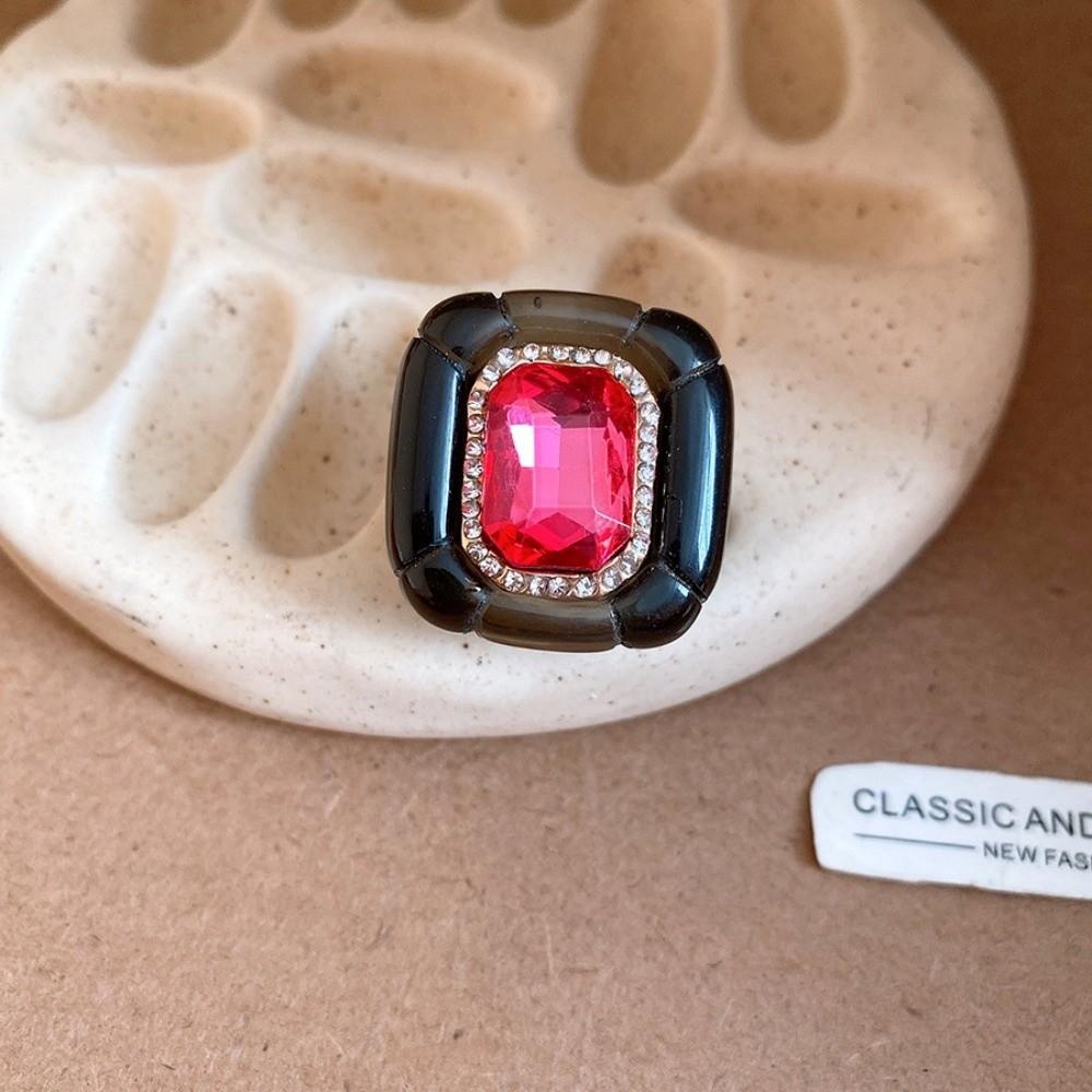 Candy Color Geometric Ring Y2K Classic Big Dome Plain Ring Hand Ornaments Acrylic Resin Ring  Party
