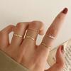 5Pcs/set Geometric Parties Tail Ring Ladies Rings Set Wavy Open Ring Women Jewelry Wedding Ring