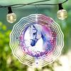 Western Cowboy Horse Metal Wind Chime Outdoor Garden Decor with Pink Purple Floral Design Durable Hanging Ornament for Patio Porch Fence